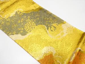 佐賀錦　道長取りに鳳凰・鶴模様織り出し　袋帯